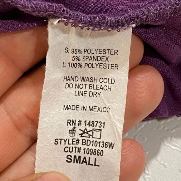 Windsor Purple Ruched Puff Sleeve Bodycon Dress Women’s Size S Off Shoulder - Picture 5 of 5